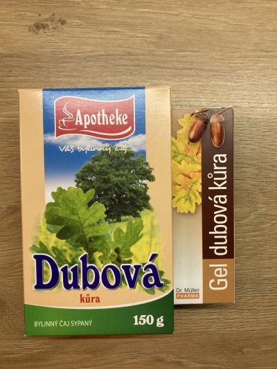 Dubová kůra gel a čaj