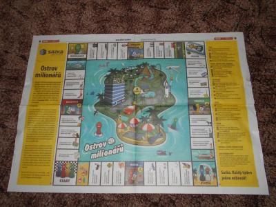 Stolní hra Ostrov milionářů z novin Blesk rok 2012.