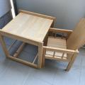 Dřevěný dětský jídelní stoleček se židličkou