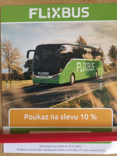 Kupon na slevu 10% na Flixbus