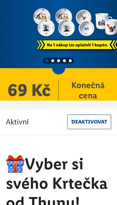 Kupon na 1ks porcelanu Krtecek z Lidl