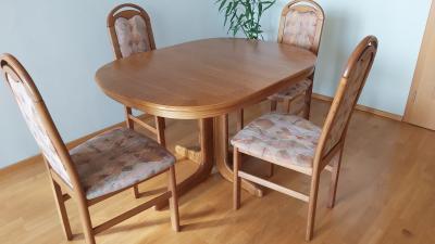 Jídelní stůl 90x120-165 cm rozkládací + 4x židle
