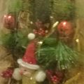 Dekorace vánoční stromek cca 50 cm červené ozdoby