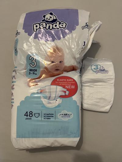 Nacate baleni plenek PANDA velikost 3 (5-9kg)