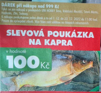 Slevová poukázka 100 Kč na kapra