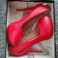 červené boty - vysoký podpatek - velikost 40
