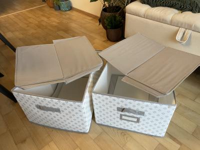 Dva skládací textilní boxy IKEA