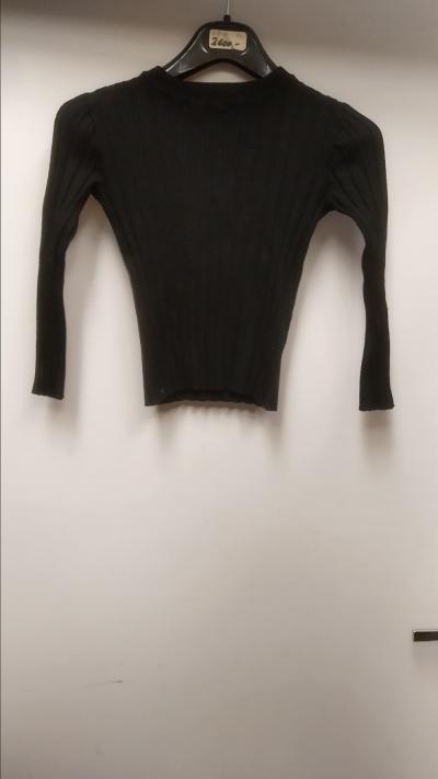 Černé úpletové tričko s dlouhým rukávem, vel. 128 cm