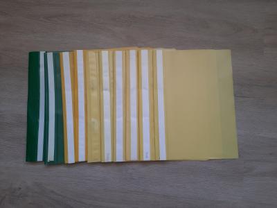 Složky na dokumenty - 10 ks - žluté a zelené - A4