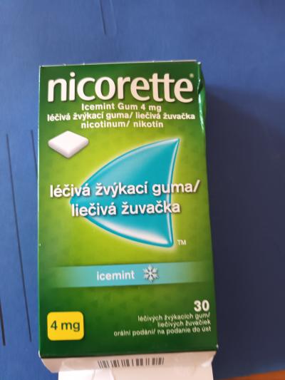 Nicorette ,žvýkačky pro odvykání kouření.