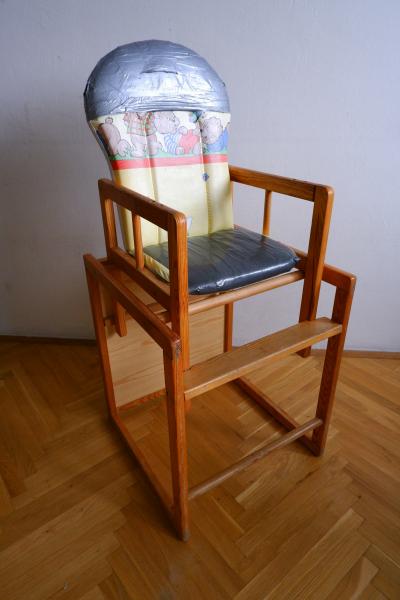 Dětská židlička - stříbrná páska edition