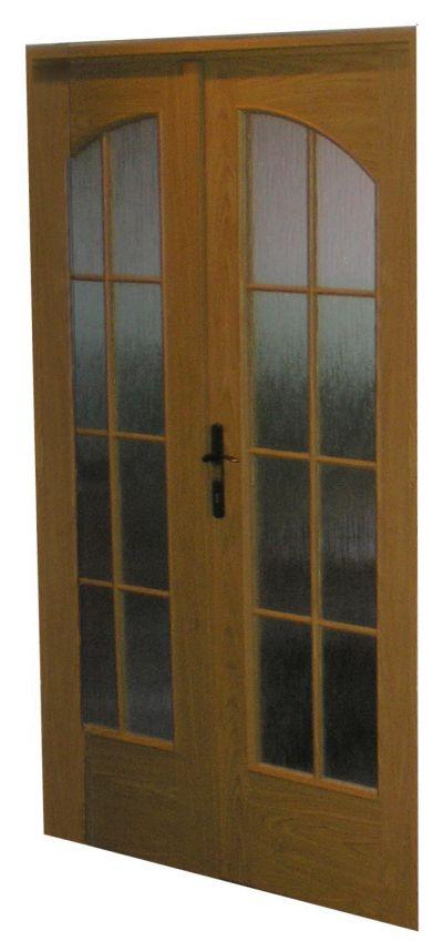Prosklené interiérové dvoukřídlé dveře 2x60