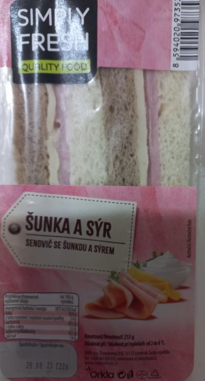 Sendvič šunka a syr