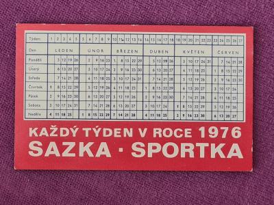 Kalendář Sazka-Sportka 1976