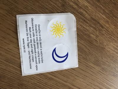 Nálepky na krém denní/noční rozlišovač Ryor