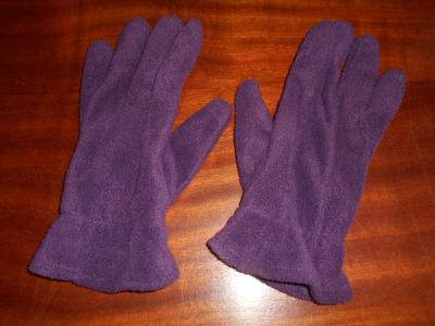 Fialové dámské fleecové rukavice