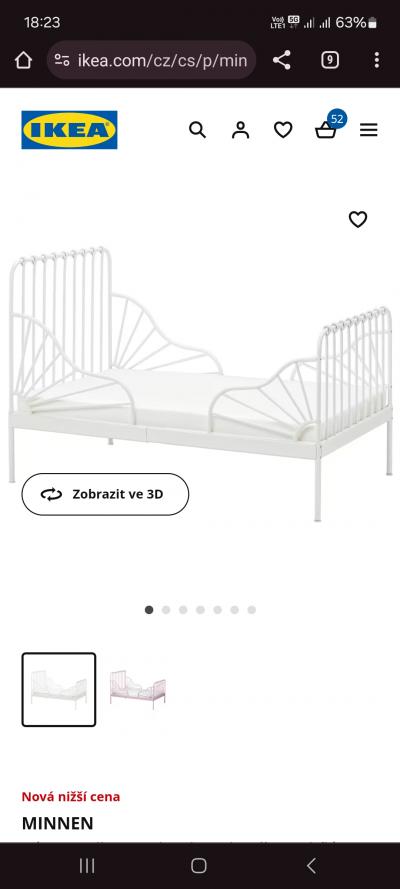 Dětská prodlužovací postel IKEA