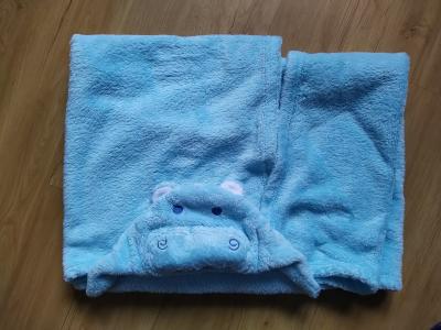 Modrý ručník s hrochem, 97x73 cm