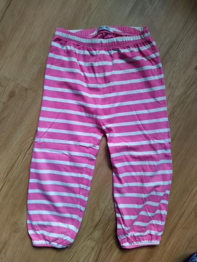 Růžové pyžamové kalhoty pruhované, 2-3 roky