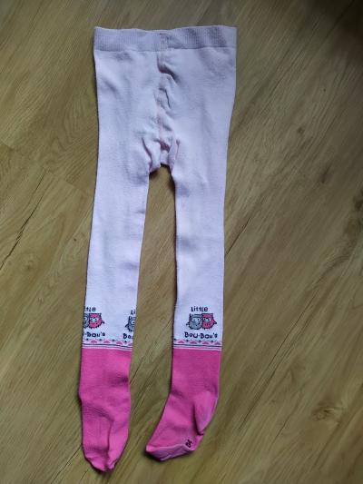 Růžové punčocháče se sovičkama, celková délka 60 cm