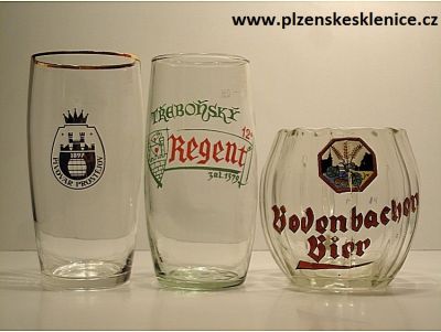 SHÁNÍM STARÉ PIVNÍ SKLENICE, PŮLLITRY, TŘETINKY 