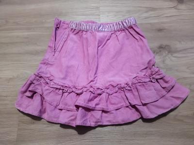 Růžová manšestrová sukně, vel. 110 pro hubenější dítě