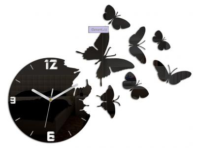 Nástěnné hodiny s motýly