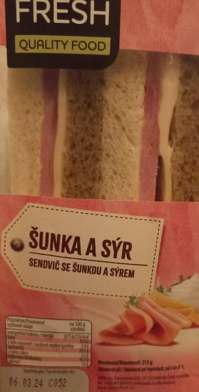 Sendvic Šunka a sýr