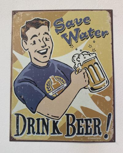 Plechová cedule Save Water Drink Beer (40x30 cm)