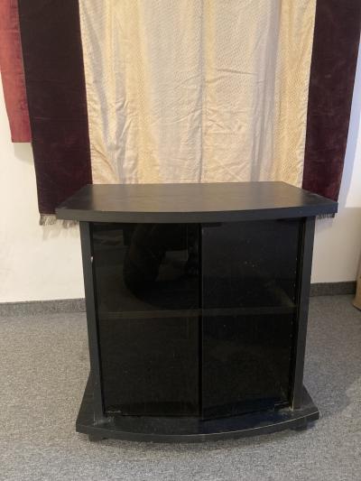 Televizní stolek černý se sklem