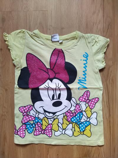 Žluté tričko s Minnie, vel. 98-104