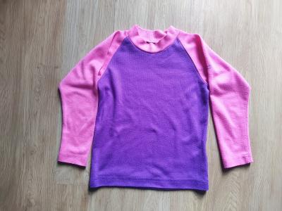 Růžovo-fialové asi funkční tričko, vel. 98-104
