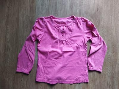Růžové tričko s knoflíčkama, vel. cca 104