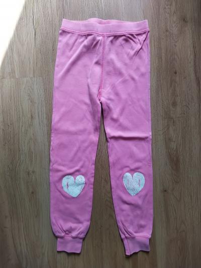 Růžové pyžamové kalhoty, na hubenější dítě, vel. 116