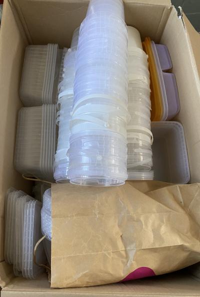 Daruji plastove dozy na jidlo - celou krabici