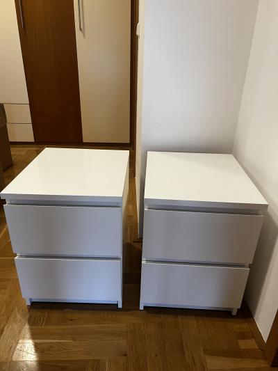 Noční stolky Ikea Malm bílá 40x55