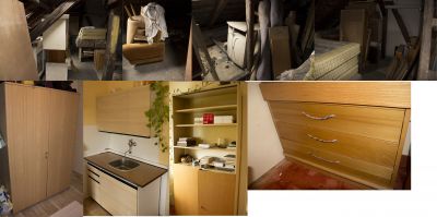 obsah půdy a bytu - starý nábytek