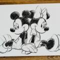 Obraz na plátně Walt Disney - Mickey Minnie Sketch Sitting