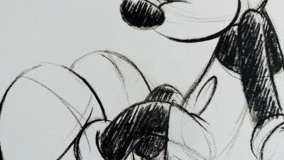 Obraz na plátně Walt Disney - Mickey Minnie Sketch Sitting