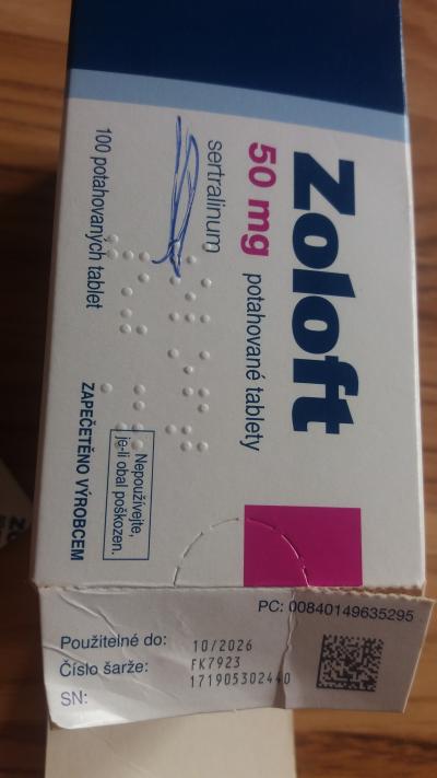 Sertralinum Zoloft 50mg pro Erika