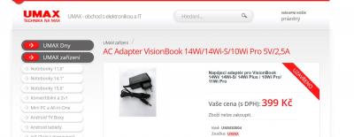 Nabíjecí adapter pro notebook VisionBook 14Wi-S