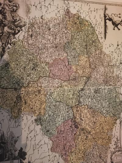 Mapa Čech 1712, ruční papír