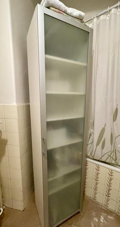 SKŘÍŇ IKEA PAX 50X35X201 DVEŘE MATNÉ SKLO/HLINÍK