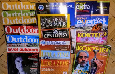 Starší časopisy o cestování a outdooru