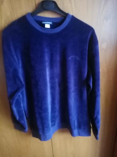 pěkná fialovo modrá mikina, sametová L