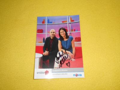 Podepsané foto Snídaně s Novou Iveta Kořínková Aleš Lehký.