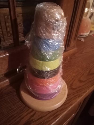 dřevěné navlíkací kroužky