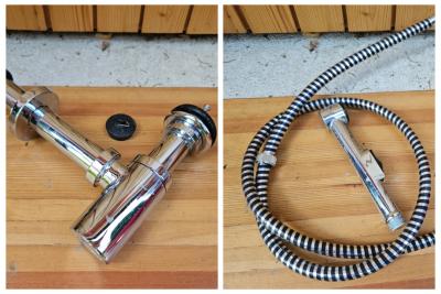 Chromovany odpad a hadice se sprskou