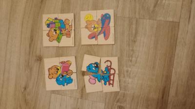 Dřevěná skládačka Medvídek