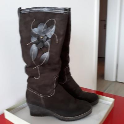 kozačky v.39 hnědé s kožíškem